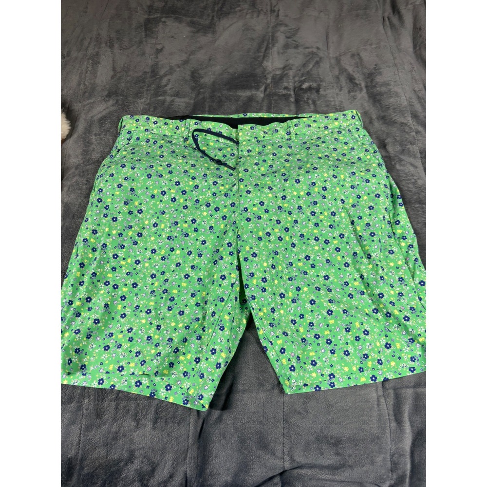 Polo Golf Ralph Lauren Mens Green Floral Performance Shorts Size 38 Stretch